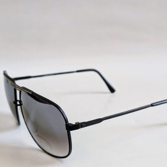 NWT Vintage 90's Large Square Metal Sport Sunglasses (M. Black) - Picture 3 of 5